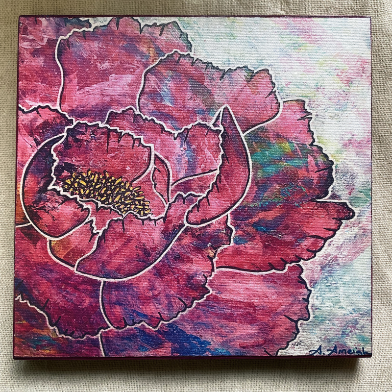 8x8 Giclee - Rebellious Peony