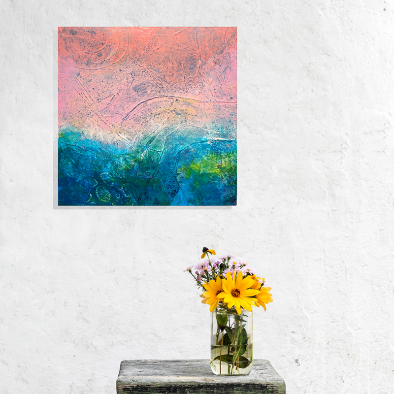 Guava Sky No. 2 - 8x8in - Sold - Image 2